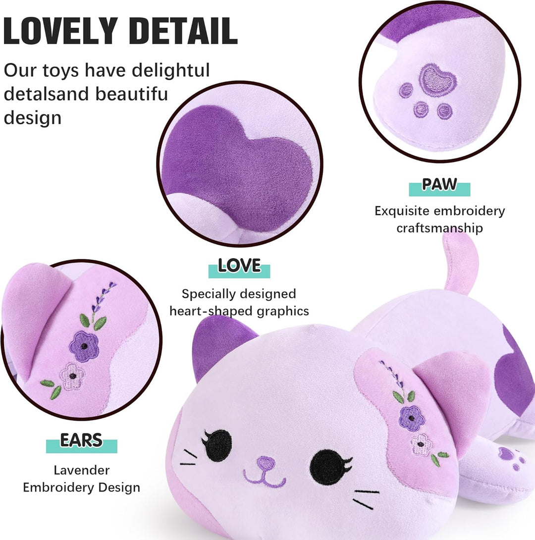 shownicer Plüschtier Katze Kuscheltier Stofftier Kawaii Katze Plüsch Kissen Spielzeug Kätzchen Plüsc