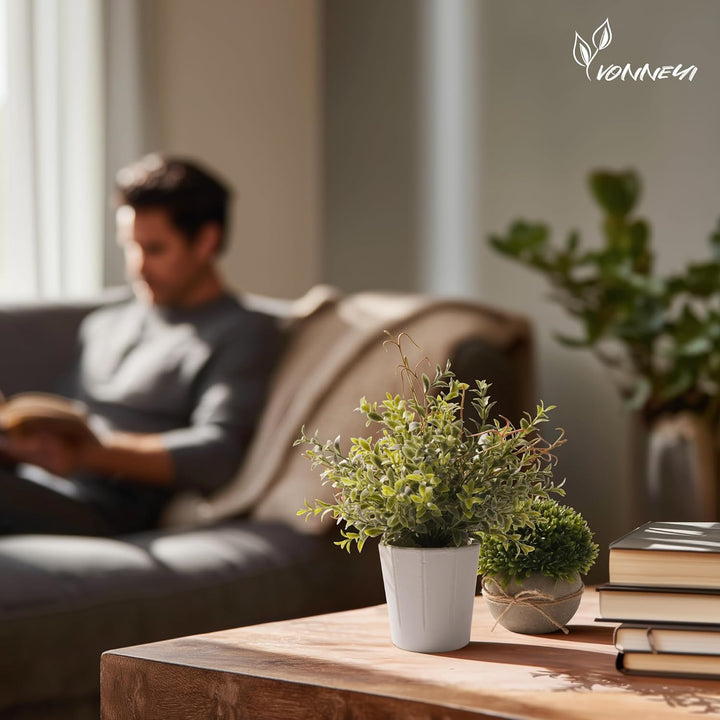 4 Stück Künstliche Pflanzen, Kunstpflanze Klein für Home Decoration, Künstliche Pflanzen wie echt fü