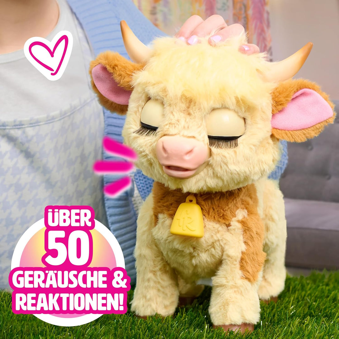 Just Play furReal Maggie, die Kuh, Funktionsplüschtier, interaktives Spielzeug, 50+ Geräusche und Re