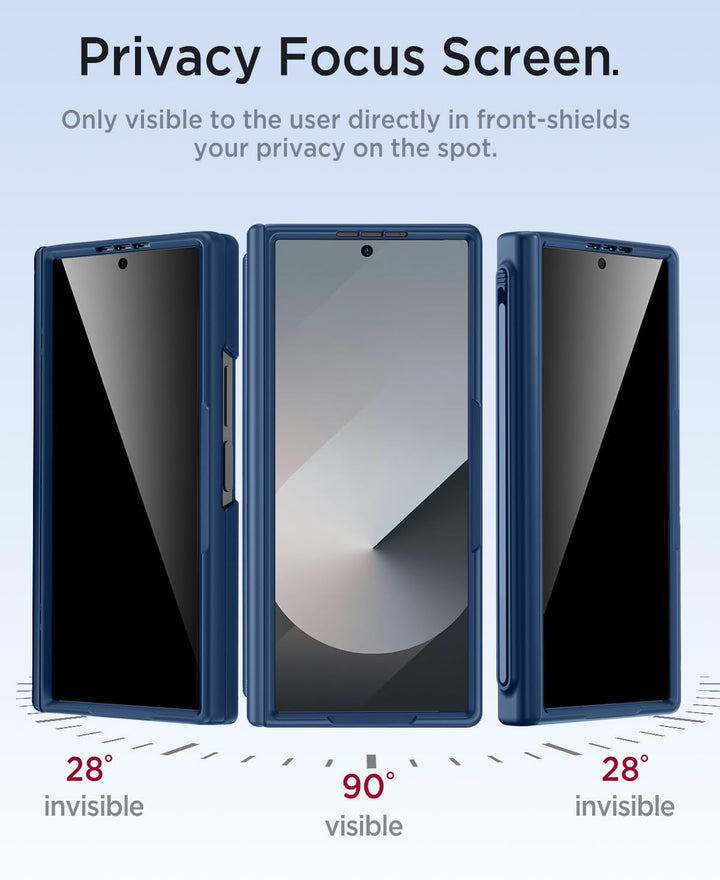 Miimall Magnetisch Hülle Kompatibel mit Samsung Galaxy Z Fold 6 Hülle mit S-Pen & Stifthalter, [Anti