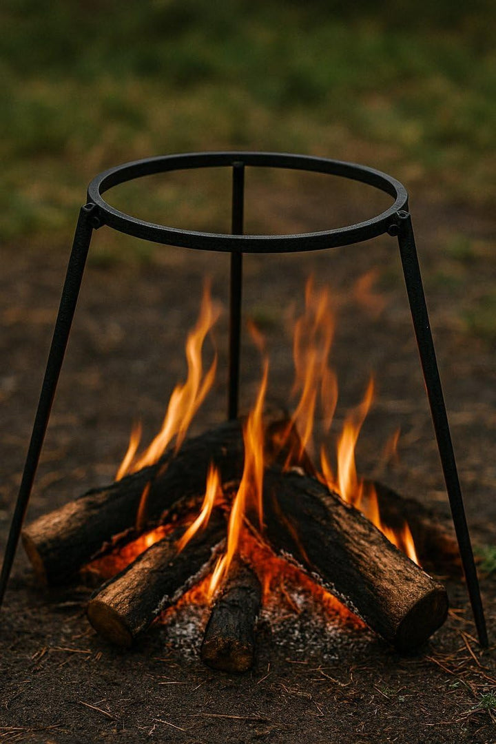 Dreibeingrill - Ø 32 cm - Feuerstellenzubehör - Outdoorküche - Feuerschale - Dreibein - Schwarz