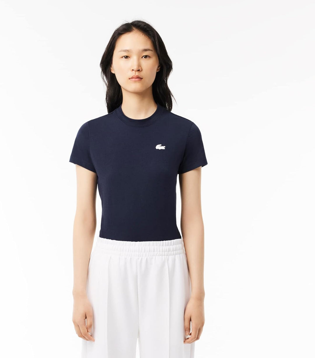 Lacoste Damen Tf9246 Turtle Neck T-Shirt, Marineblau, XS