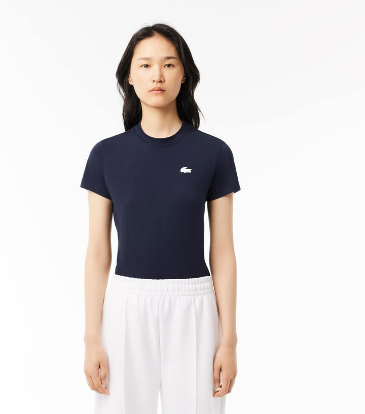 Lacoste Damen Tf9246 Turtle Neck T-Shirt, Marineblau, XS