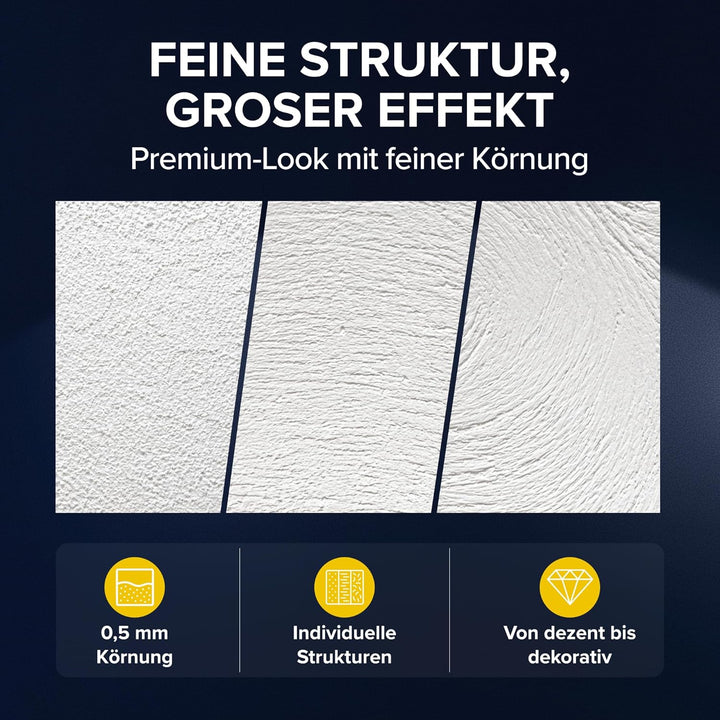 Plid® Rollputz innen & aussen fein Weiss matt [20kg Set] - atmungsaktiv hohe Deckkraft verarbeitungs
