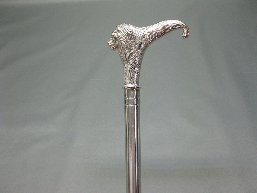 Edelstahl Gehstock Spazierstock Wanderstock 96 cm Löwe mit Metall Griff Steampunk Walking Stick