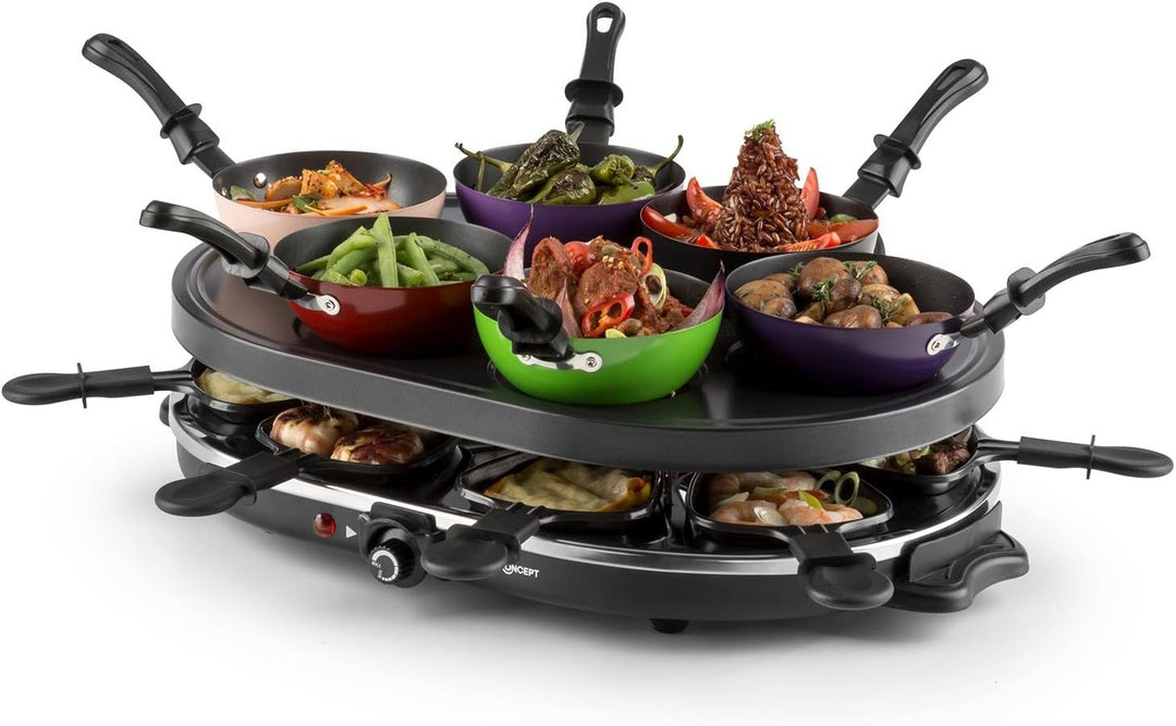 oneConcept Woklette - Raclette Grill, Tischgrill, Partygrill, Leistung: 1200 Watt, stufenlos regulie