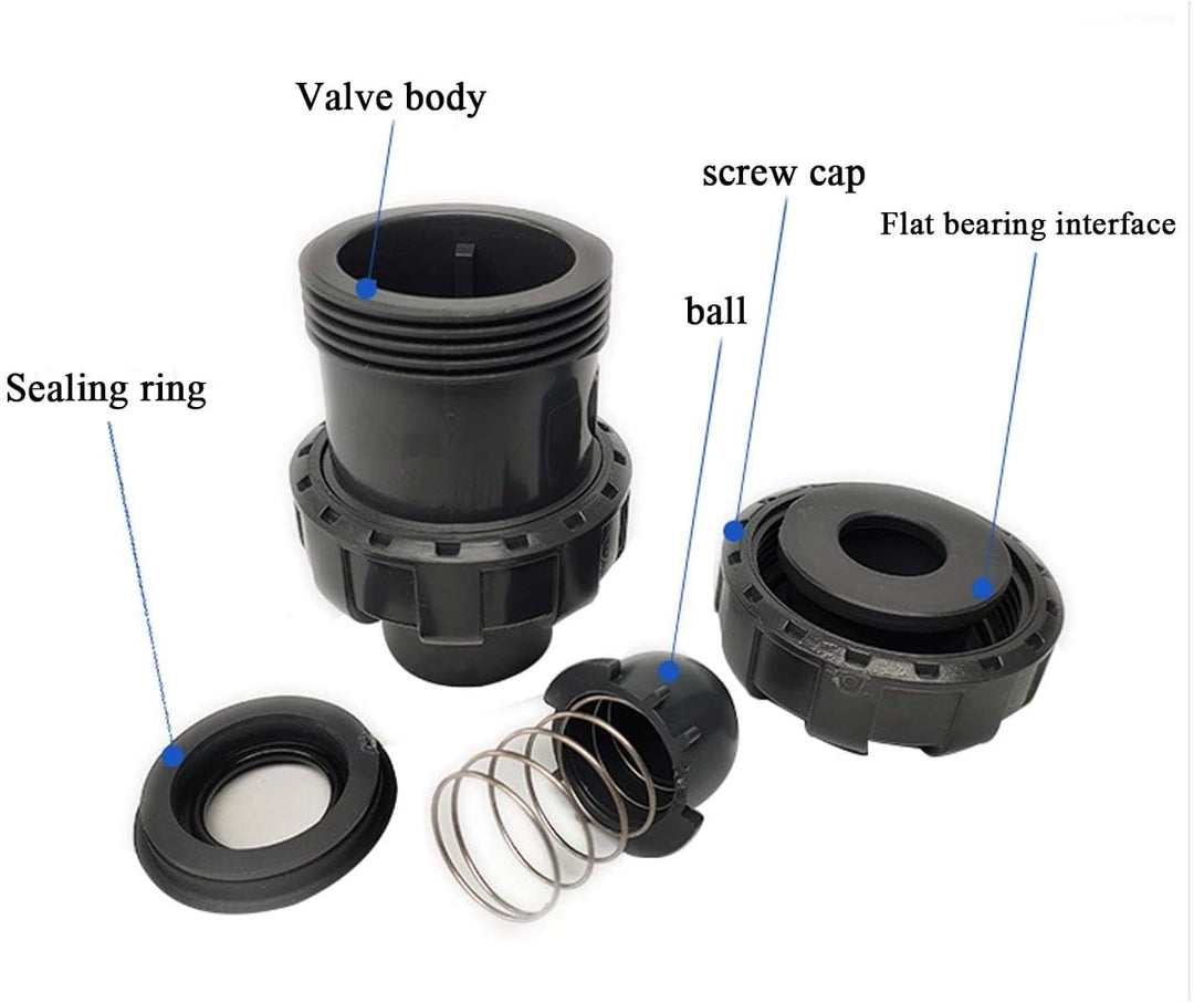 Kugelrückschlagventil 20 25 32 40 50 63mm PVC rückschlagventil klebmuffe mit feder beidseitig rückst