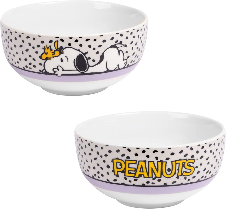 United Labels Snoopy Frühstücksset Kinder, Snoopy Did someone say food, Geschirr Set Porzellan, 3-te