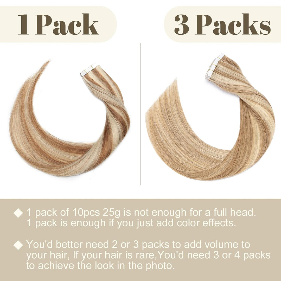 SEGO Tape Extensions Remy Echthaar Klebeband Haarverlängerung Haarteile 100% Human Haar 10pcs Weissb