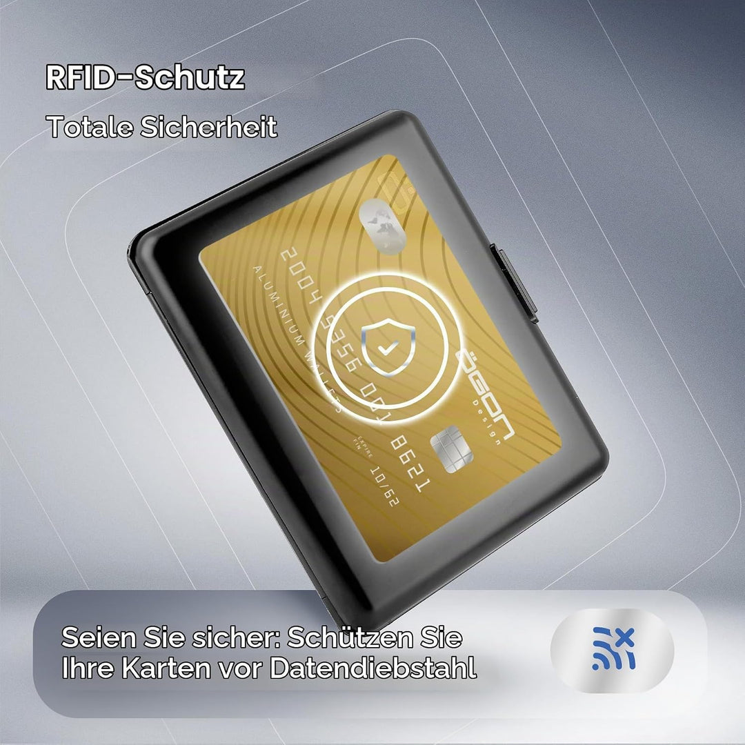 ÖGON Smart Wallets - Aluminium Geldbörse Big Stockholm - RFID Blockierung Kartenetui - Bis zu 10 Kar