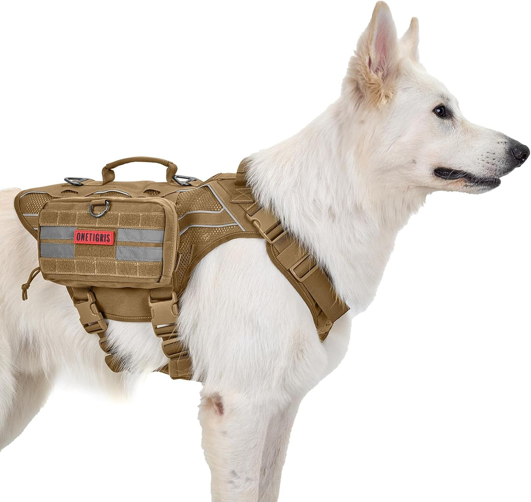 OneTigris Futterbeutel für Hunde (23,5x13x5cm) 2 Stück, MOLLE System für taktisches Hundegeschirr Tr