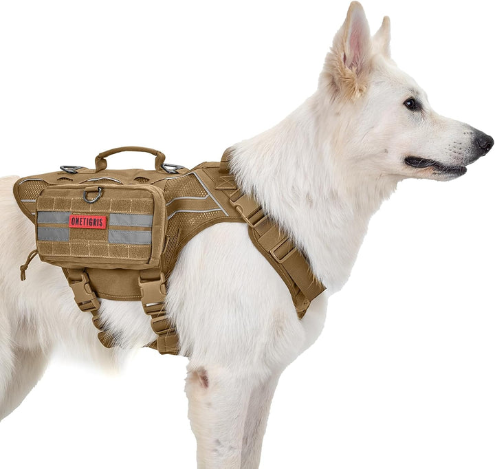 OneTigris Futterbeutel für Hunde (23,5x13x5cm) 2 Stück, MOLLE System für taktisches Hundegeschirr Tr