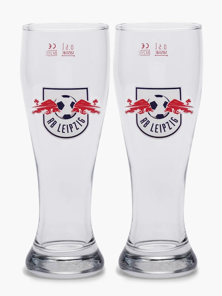 RB Leipzig Weissbierglas 2er Set - Logo - Glas Bierglas Weizenbierglas RBL - Plus Lesezeichen Wir li