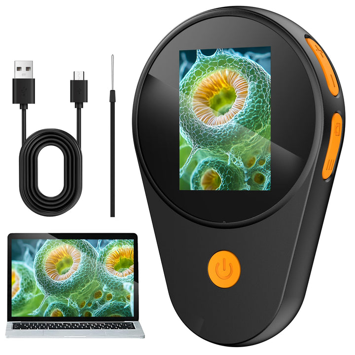 Kinder Handy Mikroskop Digital mit Bildungsgeschenk: 500x Taschenmikroskop, 2,0" IPS-Bildschirm, 200