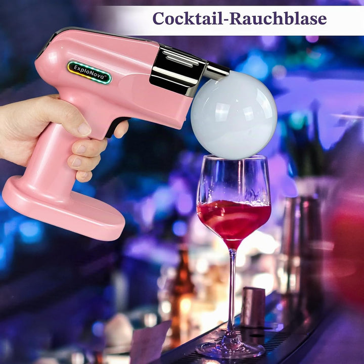 cocktailmaschine mit 5 Aroma Pods, essbarer Blase, Cocktail Bubble Smoke Gun, Whiskey Smoker Kit, pe