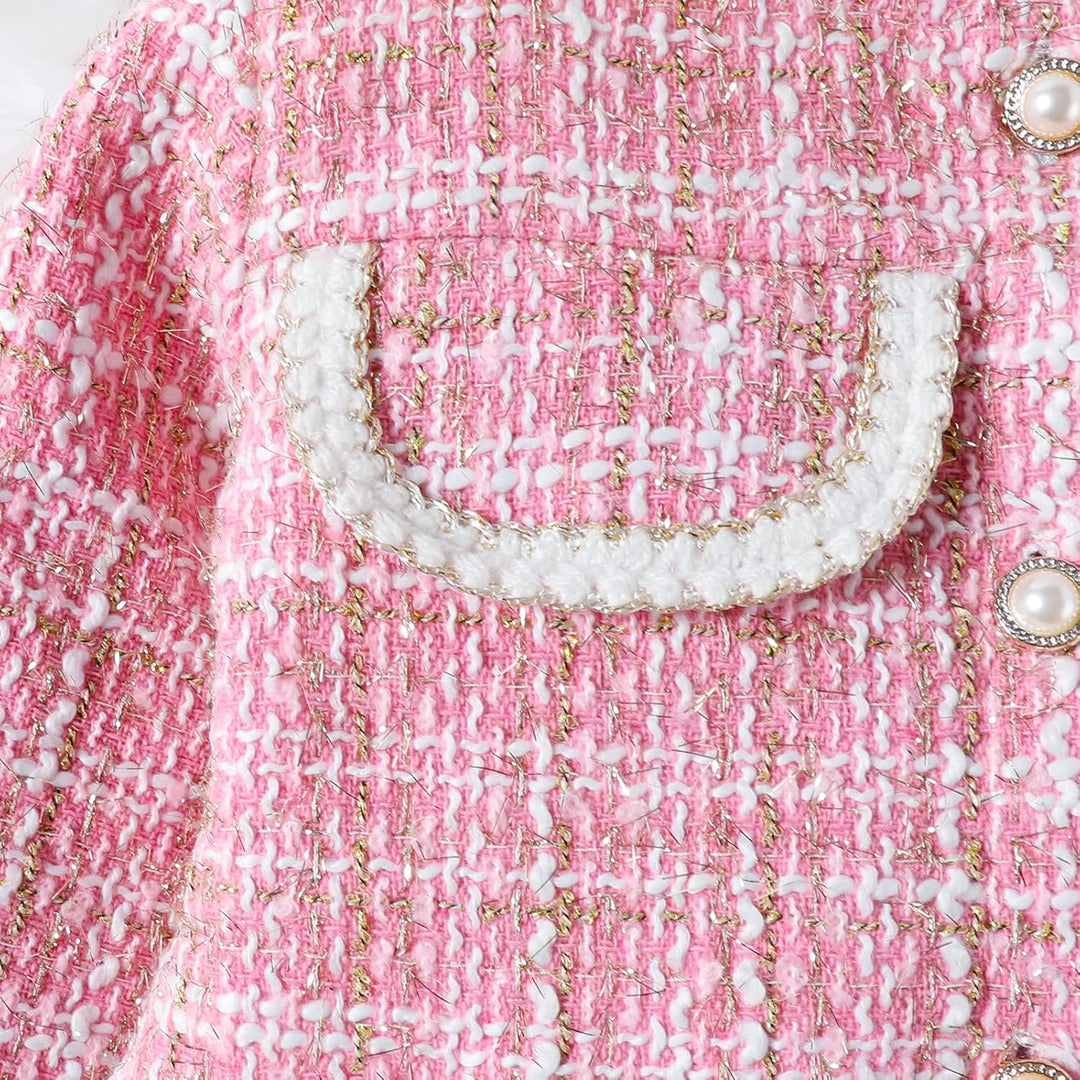 Kleinkind Baby Mädchen Herbstkleidung Plaid Tweed Muster Tops Plaid Rock Baskenmütze Baby Outfits Se