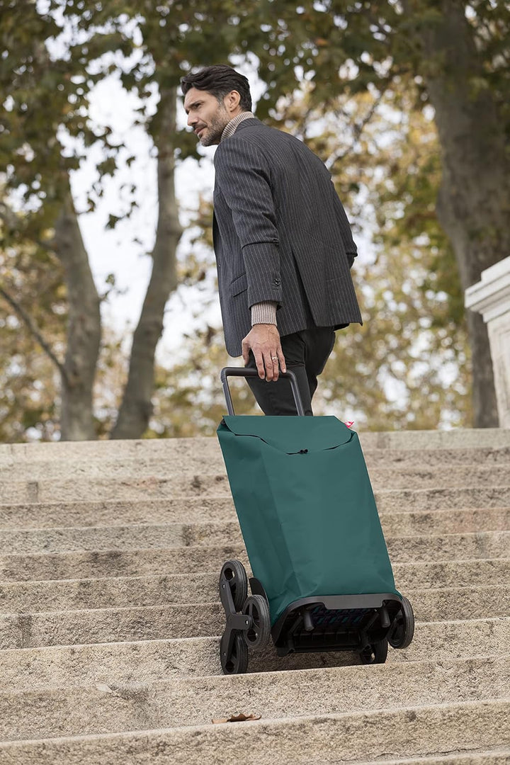 Gimi Tris Einkaufstrolley, wasserabweisende Tasche, 3-Rollen-System, Eco Verpackung klappbares Geste
