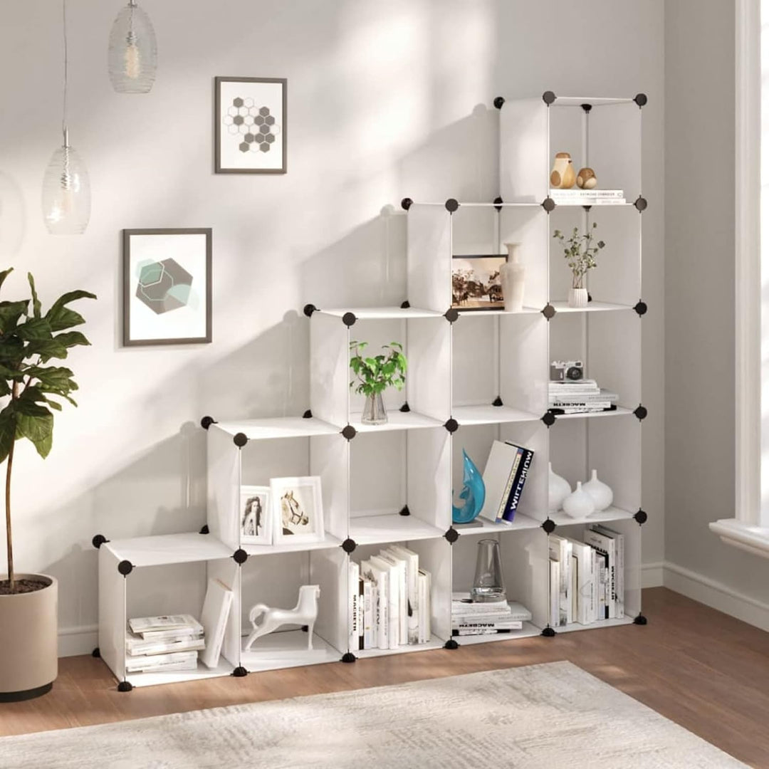 Tidyard Regalsystem mit 15 Würfeln Würfelregal Bücherregal Schuhregal Standregal Schuhschrank Steckr