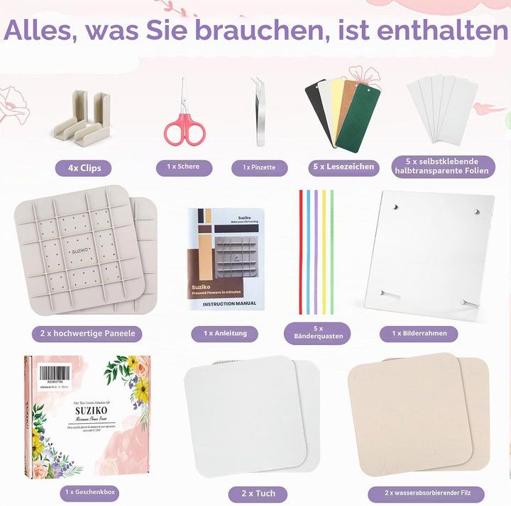 Suziko Aktualisierte 23 cm Grosse Mikrowellenblumenpresse zum Pressen von Blumen und Blättern und zu