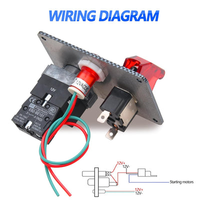 Geloo 12 V Kippschalter Panel Motor Start Druckschalter Kohlefaser Rennwagen Kohlefaser Rennwagen 2