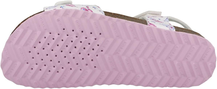 Geox Mädchen J Adriel Girl Sandalen 34 EU Schmal Weiss White Lavender, 34 EU Schmal Weiss White Lave
