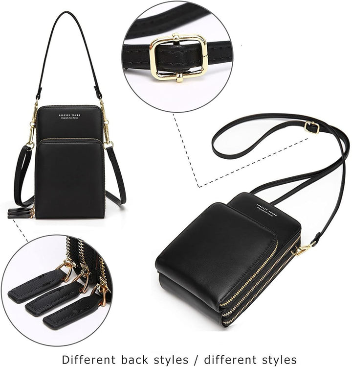 myfriday Kleine Umhängetasche Damen Kunstleder Crossbody Schultertasche Handtasche Geldbörse Handyta