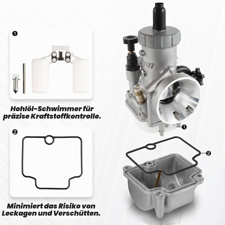 NIBBI PE17mm Vergaser für 80cc-100cc Flansch Motorrad Motor Vergaser mit Carb Jets PE-Flansch-17mm,
