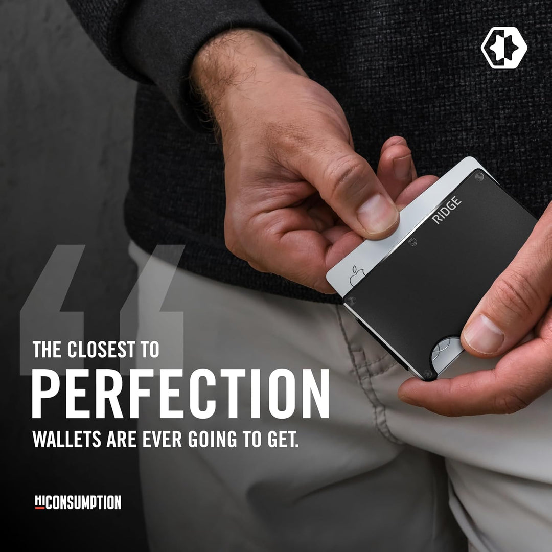 The Ridge Minimalist Slim Wallet for Men – Kreditkartenetui mit RFID-Blockierung auf der Vordertasch