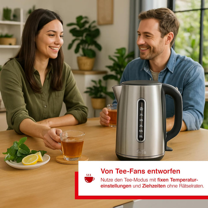 Solis Flexi Temp Kettle – Digitaler Wasserkocher Edelstahl 1,8L mit Temperaturwahl, Kalkfilter & Abs