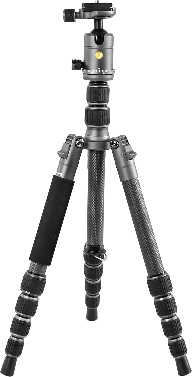 Vanguard VEO 3GO 235CB - Reisestativ aus Carbon, Silber - schwarz Tripod, Tripod