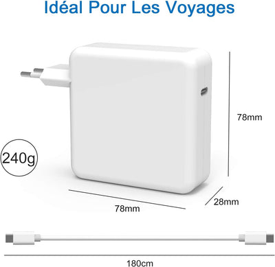 MacBook Pro Ladegerät, 87W USB C Laptop Netzteil Für MacBook Pro 13/14/ 15/16 Zoll, MacBook Air 2020