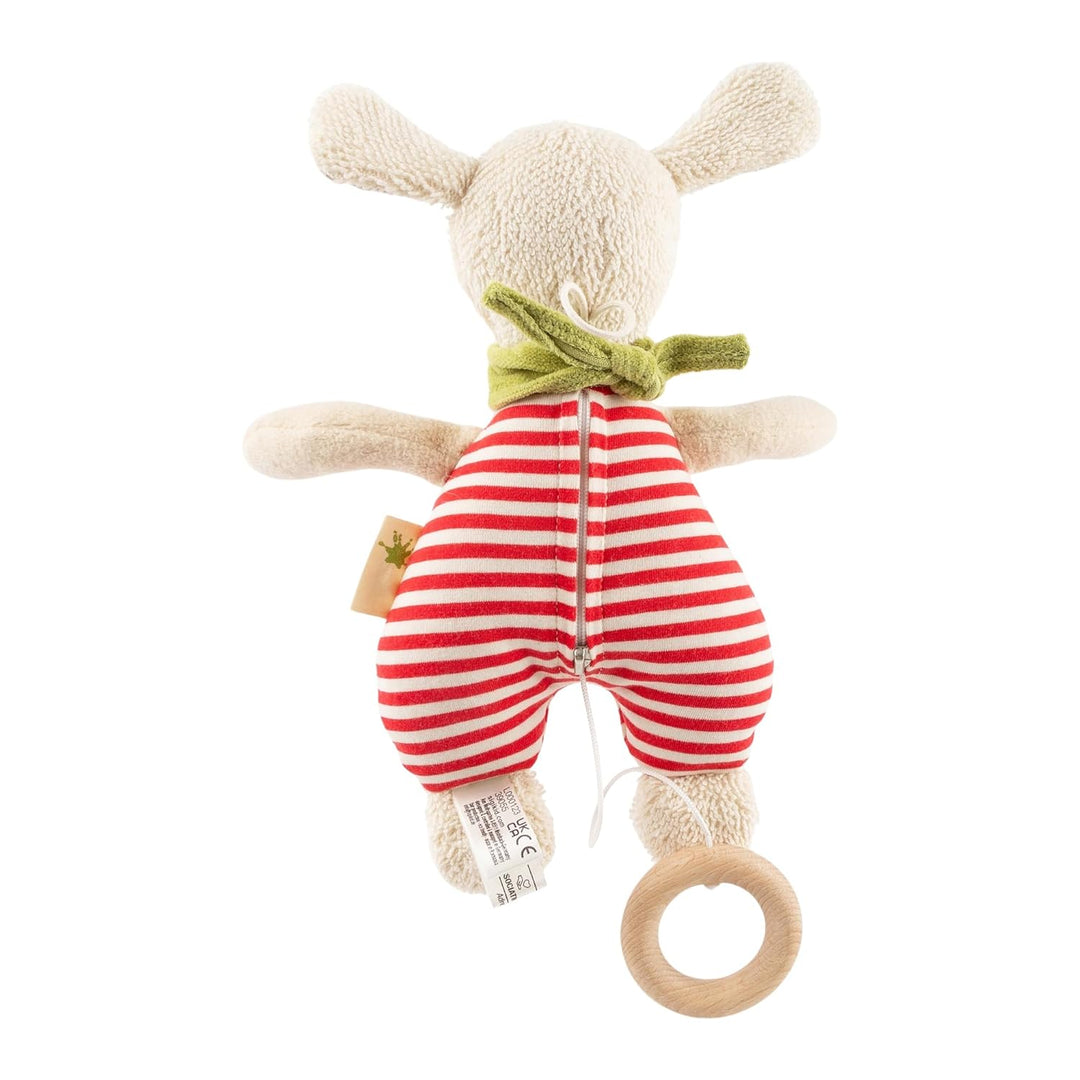 SIGIKID 39055 Spieluhr Schaf Green Mädchen Babyspielzeug empfohlen ab Geburt rot Beige/Rot gestreift