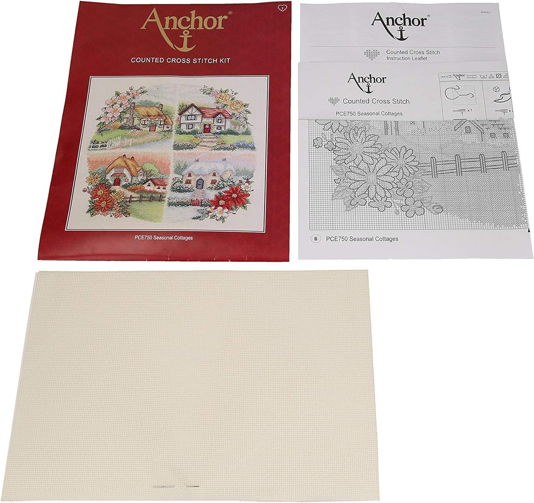 Anchor Kreuzstich-Set, 100% Baumwolle, Mehrfarbig, 20x38cm