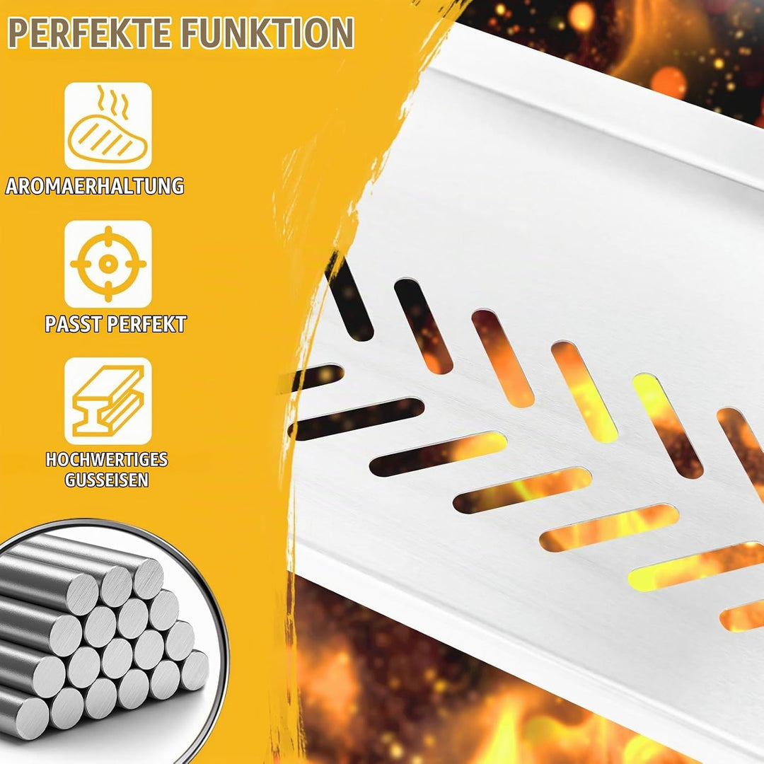 GFTIME Edelstahl Warmhalterost für Enders Monroe Pro 4, Edelstahl Ersatzteil, 74,4 x 15 cm, obere Gr