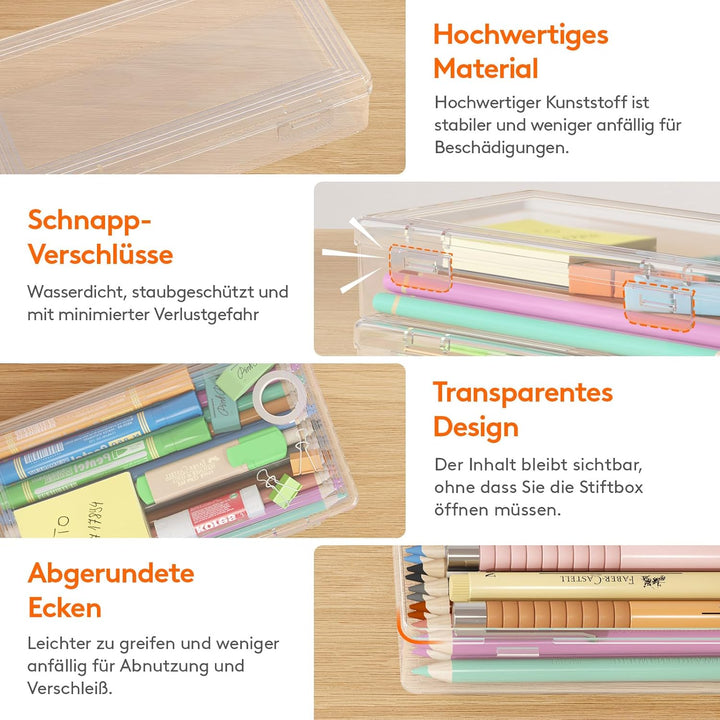 Lifewit Stiftebox mit Snap-Dicht Deckel, Hochwertiges Kunststoff Bürobedarf Organizer, Aufbewahrungs