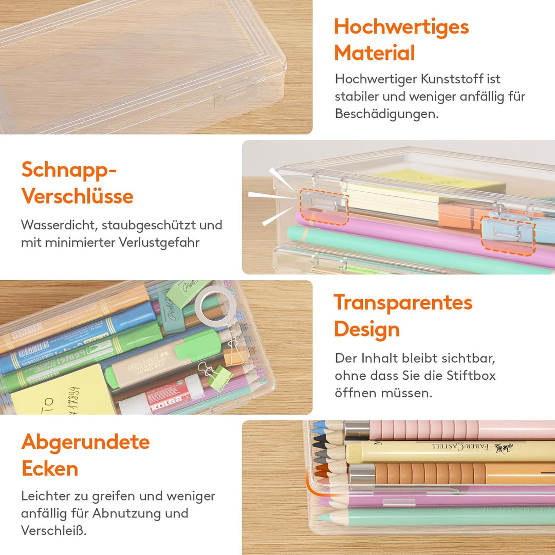 Lifewit Stiftebox mit Snap-Dicht Deckel, Hochwertiges Kunststoff Bürobedarf Organizer, Aufbewahrungs