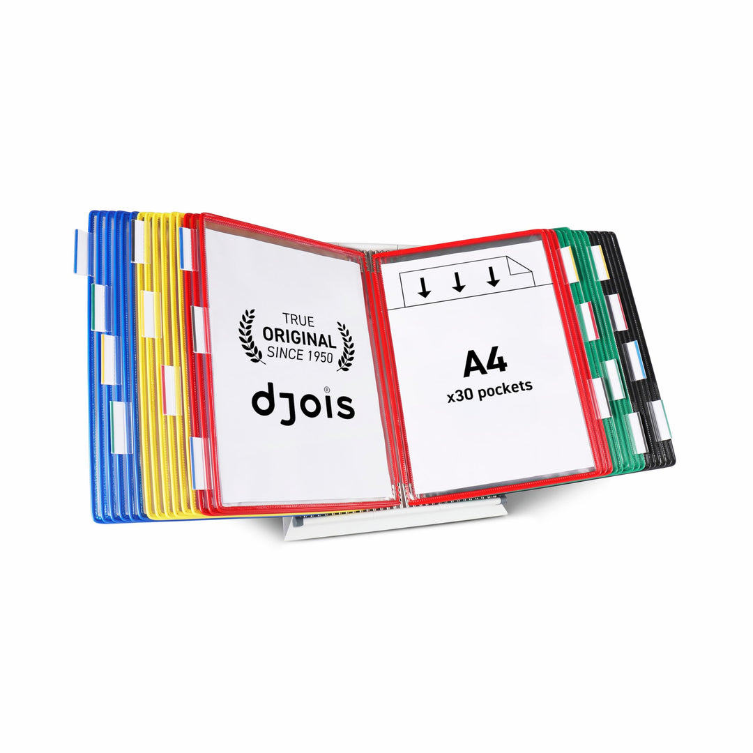 Tarifold Tischsichttafel Set Metal 434309 | DIN A4 | 30 Taschen | Sortiert (blau, rot, gelb, grün, s