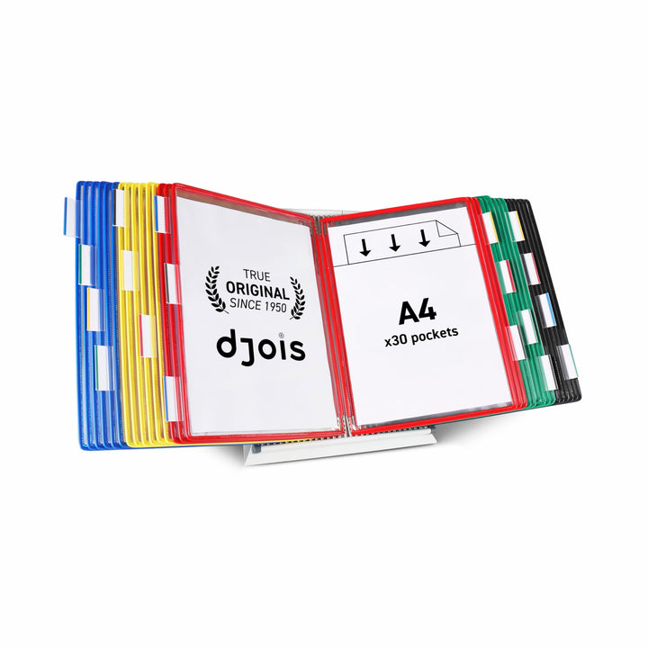 Tarifold Tischsichttafel Set Metal 434309 | DIN A4 | 30 Taschen | Sortiert (blau, rot, gelb, grün, s