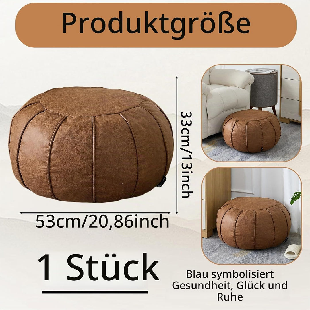 Louis Donné Unstuffed Pouf Cover-Father456 (Tawny-126) Braun, Braun