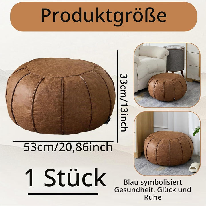 Louis Donné Unstuffed Pouf Cover-Father456 (Tawny-126) Braun, Braun