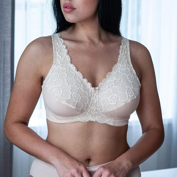 frugue Damen Kompressions BH nach Brust Op, mit Taschen 75B Beige