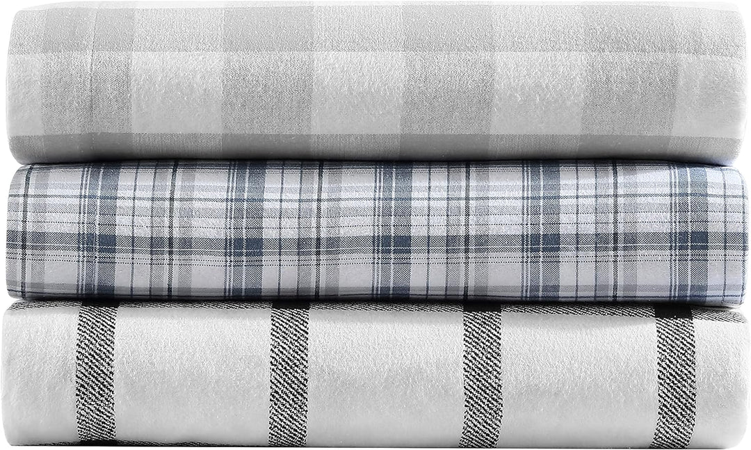 Eddie Bauer - Flanell-Kollektion Baumwoll-Bettwäsche-Set, sanforisiert und gebürstet für extra Weich