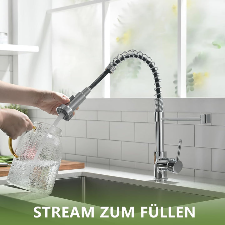 AIMADI Niederdruck Wasserhahn Küche Küchenarmatur Mischbatterie 360° Drehbar Niederdruckarmatur Küch