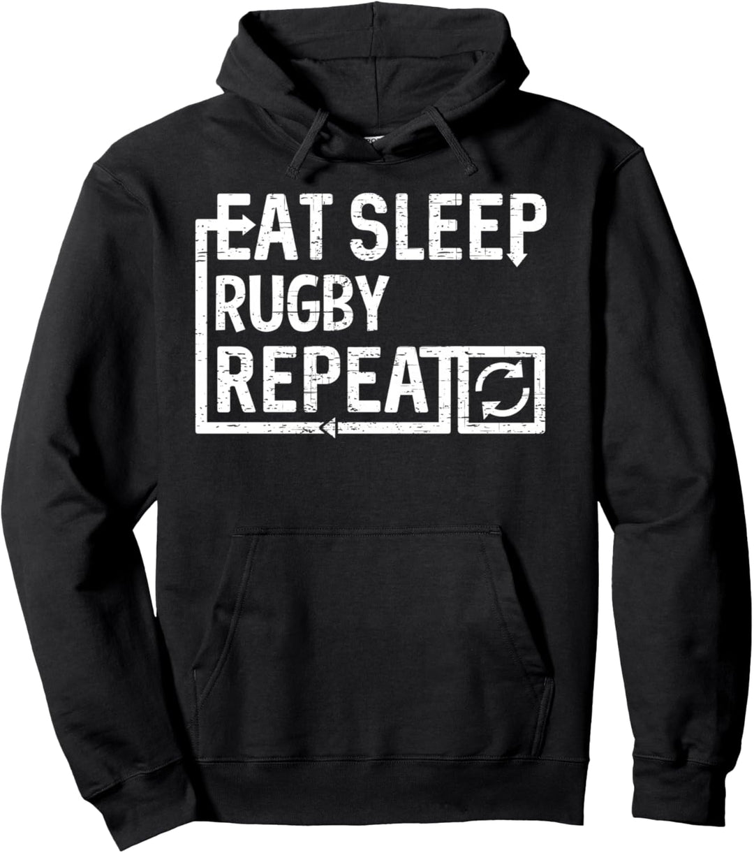 Eat Sleep Rugby Pullover Hoodie
