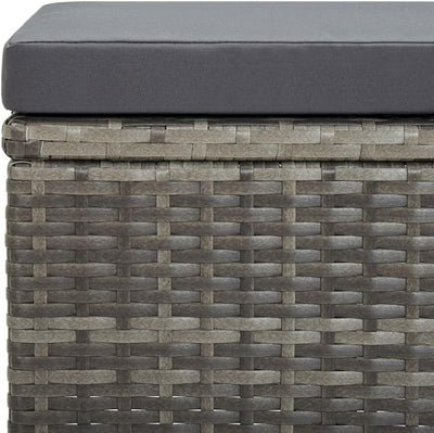 homiuse 40,5x40,5x35 cm Gartenhocker 4 STK. mit Sitzkissen Poly Rattan Grau Fussbank Rattan Hocker O