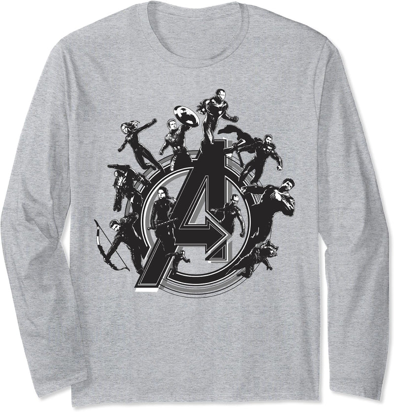 Marvel Avengers Endgame Flying Heroes Logo Langarmshirt