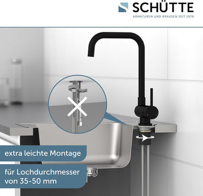 SCHÜTTE 24556 Küchenarmatur WINDOW, Wasserhahn Unterfenster, Spültischarmatur Vorfenster, flexibler