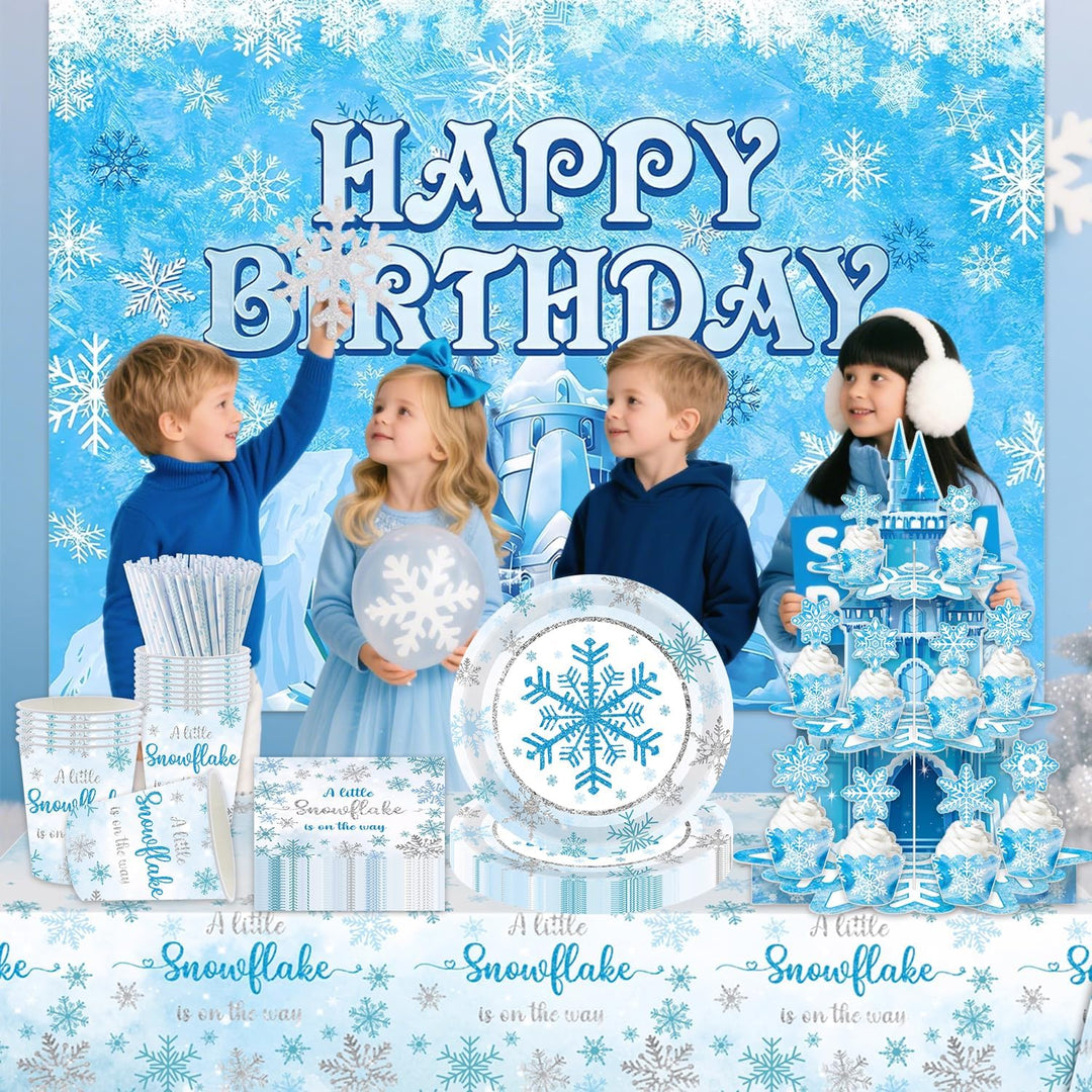 3 Ebenen blaue Schneeflocken Kuchen Regal, Schloss Thema Party, Dessert Regal, Prinzessin Geburtstag