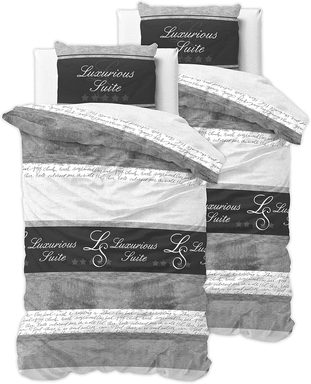Sleeptime Bettwäsche 4teilig 135cm x 200cm 4teilig grau - 5 Sterne Hotel - weich & bügelfrei Bettbez