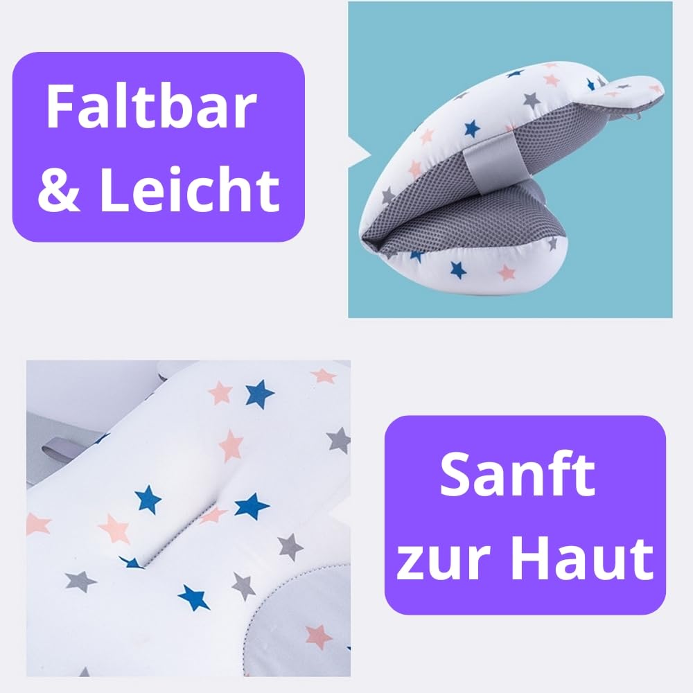 Badekissen Baby + Badekanne, Universelle Badewannenkissen, babywanne einsatz, Rutschfest, Weiches, G